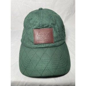 Love Your Melon Quilted Hunter Green Baseball Cap w/ Leather Logo & Strap